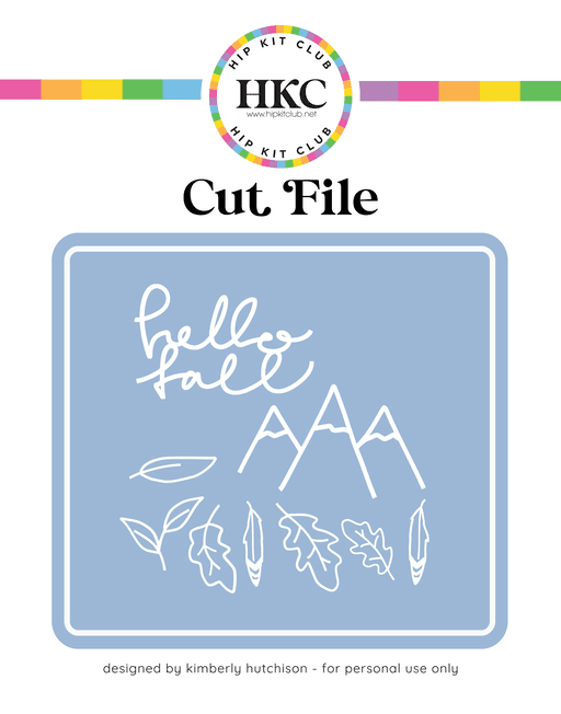 Hello Fall Cut File (Free when registered)