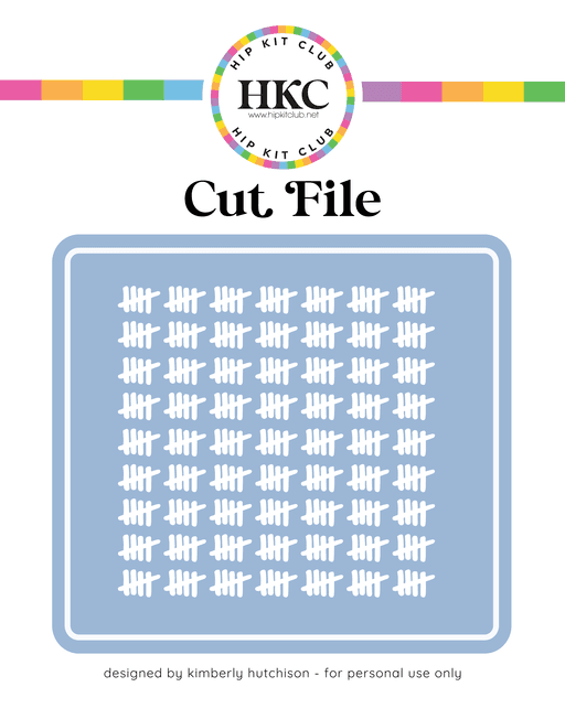 Tally Marks Cut File (Free when registered)