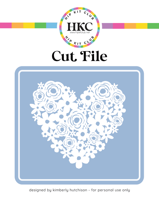 Floral Heart Cut File