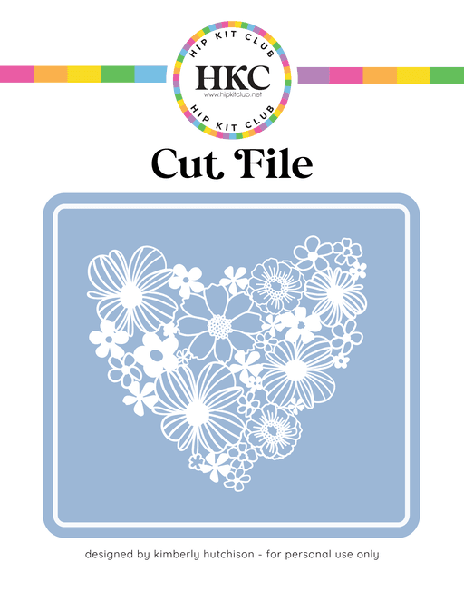 Floral Heart Cut File