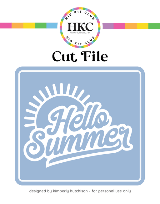 Hello Summer Cut File