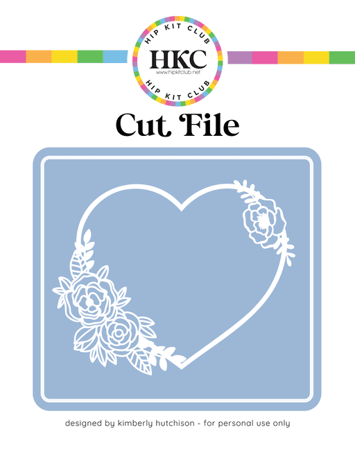 Floral Heart Cut File