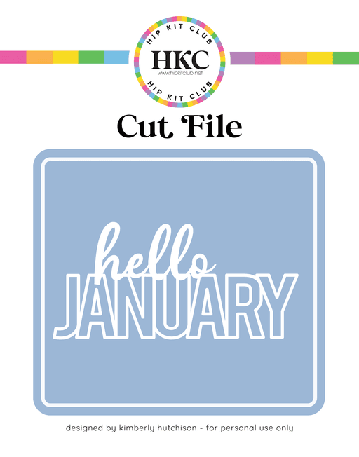Hello January Cut File (Free when registered)