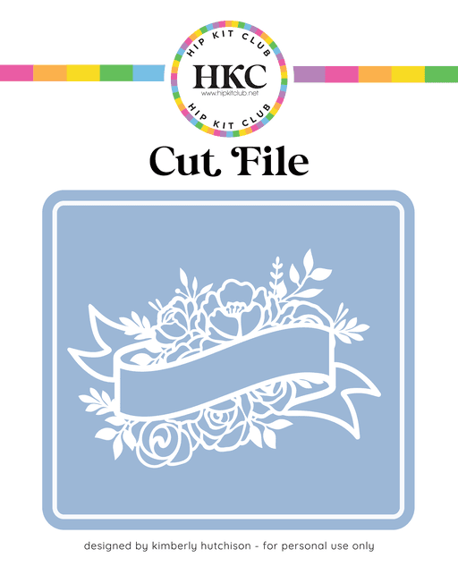 Floral Banner Cut File