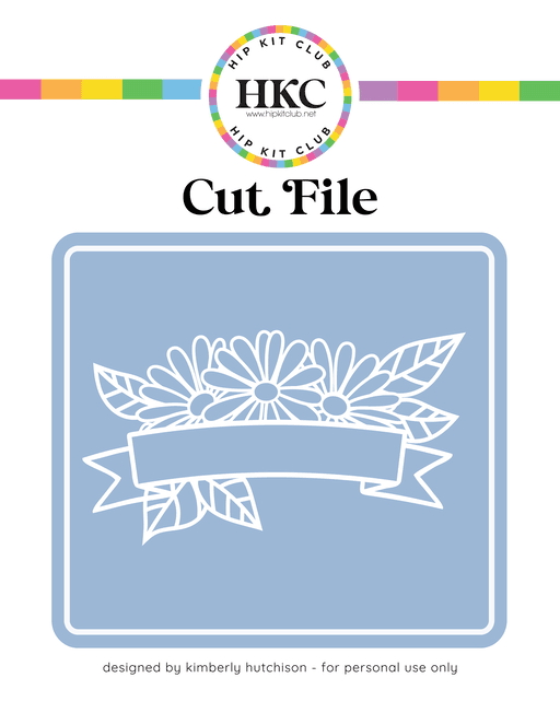 Floral Banner Cut File