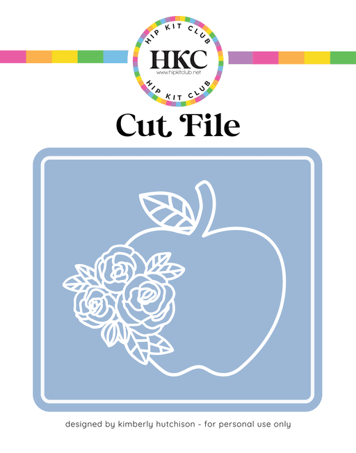 Floral Apple Cut File