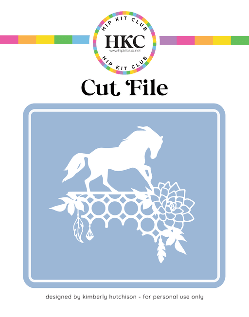 Horse Floral Cut File