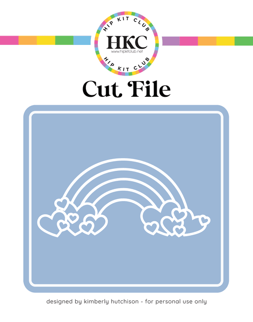 Heart Rainbow Cut File
