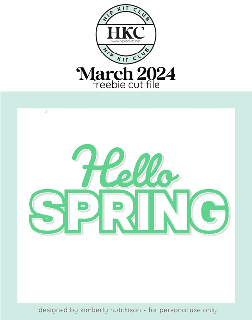 Hello Spring Cut File (Free when registered)
