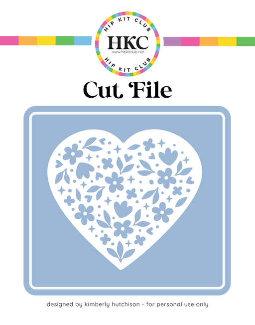 Floral Heart Cut File