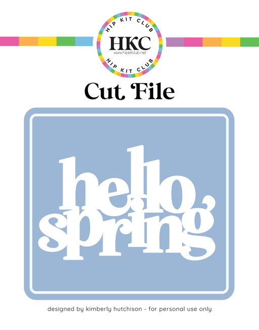 Hello Spring Cut File (Free when registered)  
