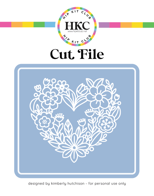 Floral Heart Cut File